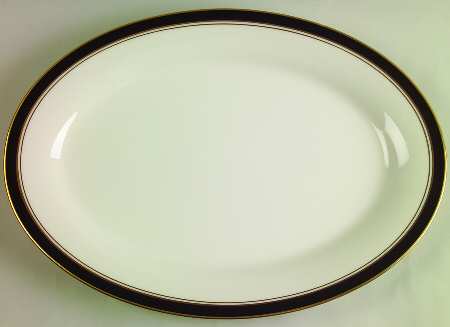 Ivory & Ebony 14" Oval Serving Platter