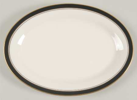 Ivory & Ebony 12" Oval Serving Platter