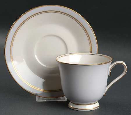 Ivory & Mist Footed Cup & Saucer Set
