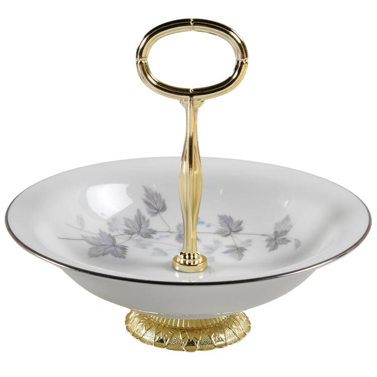 Ivyne 6"-7" Handled Footed Nut Dish HC