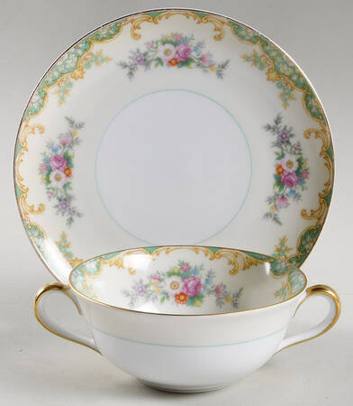 Jacquin Flat Cream Soup Bowl & Saucer Set