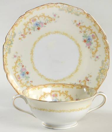 Jason Footed Cream Soup Bowl & Saucer Set