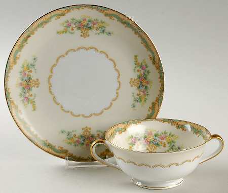 Joan Footed Cream Soup Bowl & Saucer Set