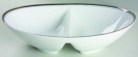 Josette 10" Oval Divided Vegetable Bowl