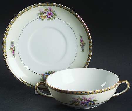 Juanita Flat Cream Soup Bowl & Saucer Set