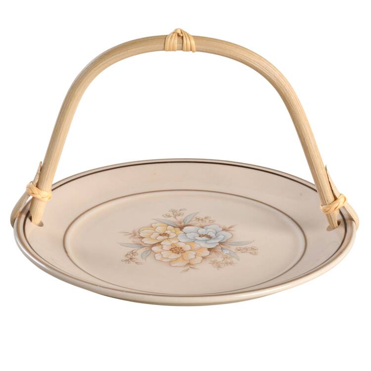 Julie 5 3/8"-5 5/8" Bamboo Handled Serving Plate  HC