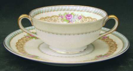 Juno Footed Cream Soup Bowl & Saucer Set