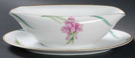 Karen (5141, Gold Trim) Gravy Boat with Attached Underplate