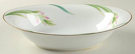Karen (5141, Gold Trim) 10" Oval Vegetable Bowl