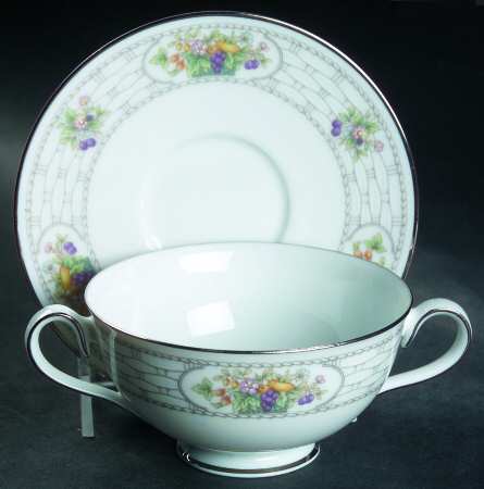 Kenmare Footed Cream Soup Bowl & Saucer Set
