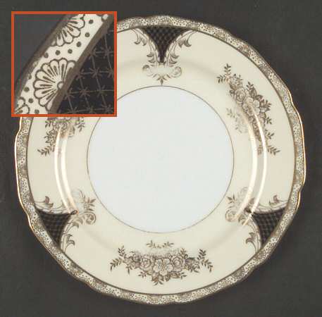 Kenwood (Black, Scalloped) Salad Plate