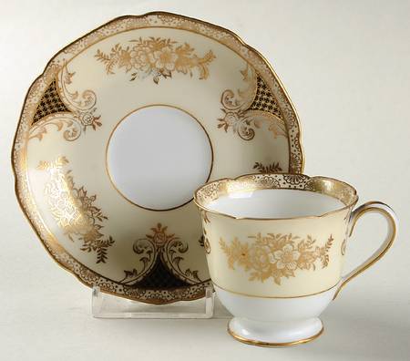 Kenwood (Black, Scalloped) Footed Demitasse Cup & Saucer Set