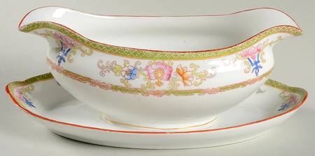 The Kiva (Pale Green) Gravy Boat with Attached Underplate