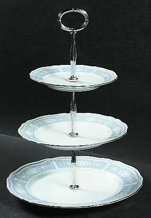Lacewood 13 7/8"-14 1/4" 3-Tiered Serving Tray(DP,SP,BB) HC