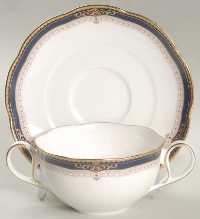 Lady Eve Flat Cream Soup Bowl & Cup Saucer Set