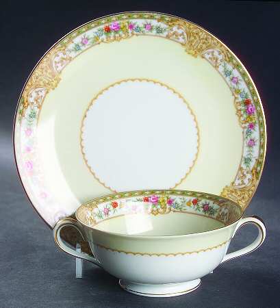 Lambeth Footed Cream Soup Bowl & Saucer Set