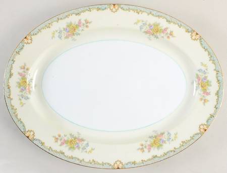 Lanare (Green Inner Ring) 13" Oval Serving Platter