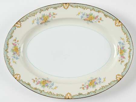Lanare (Green Inner Ring) 11" Oval Serving Platter