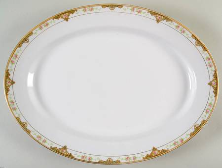 Lancashire (Gold, 1920's) 16" Oval Serving Platter