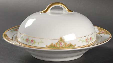 Lancashire (Gold, 1920's) Round Covered Butter