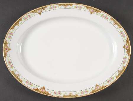 Lancashire (Gold, 1920's) 13" Oval Serving Platter