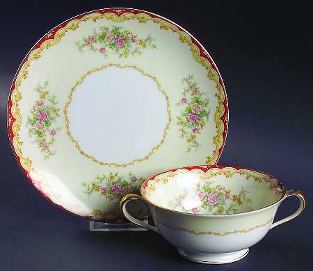 Lares Footed Cream Soup Bowl & Saucer Set