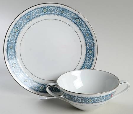 Larue Flat Cream Soup Bowl & Saucer Set