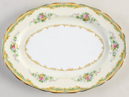 Larue (Gold Trim) 11" Oval Serving Platter