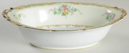 Larue (Gold Trim) 10" Oval Vegetable Bowl