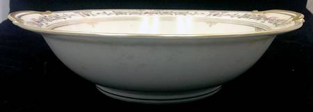 Laurel (Cream Border, Flowers) 9" Round Vegetable Bowl