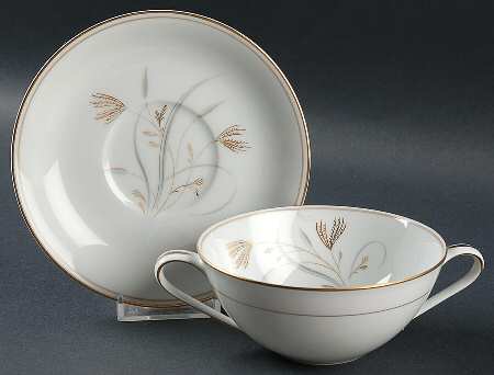 Laverne Flat Cream Soup Bowl & Saucer Set