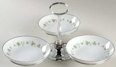 Lexington 7" x 12" 3-Part Relish & Metal Stand (FR) HC