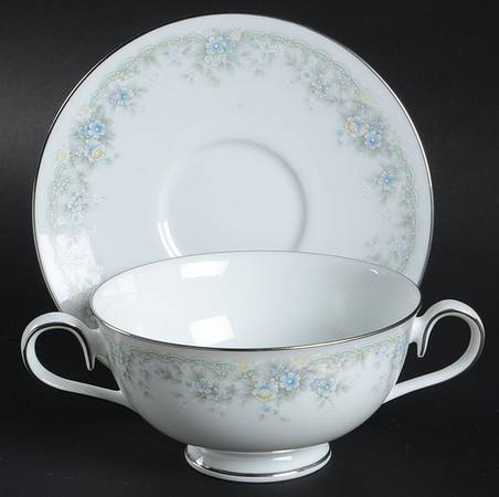 Limerick Footed Cream Soup Bowl & Cup Saucer Set