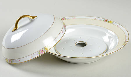 The Linwood Round Covered Butter with Strainer