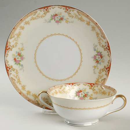 Lismore Footed Cream Soup Bowl & Saucer Set
