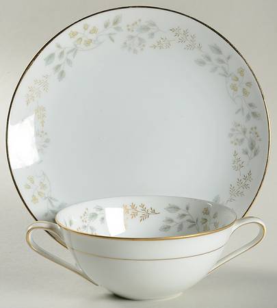 Lorelle Flat Cream Soup Bowl & Saucer Set