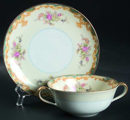 Luray Flat Cream Soup Bowl & Saucer Set