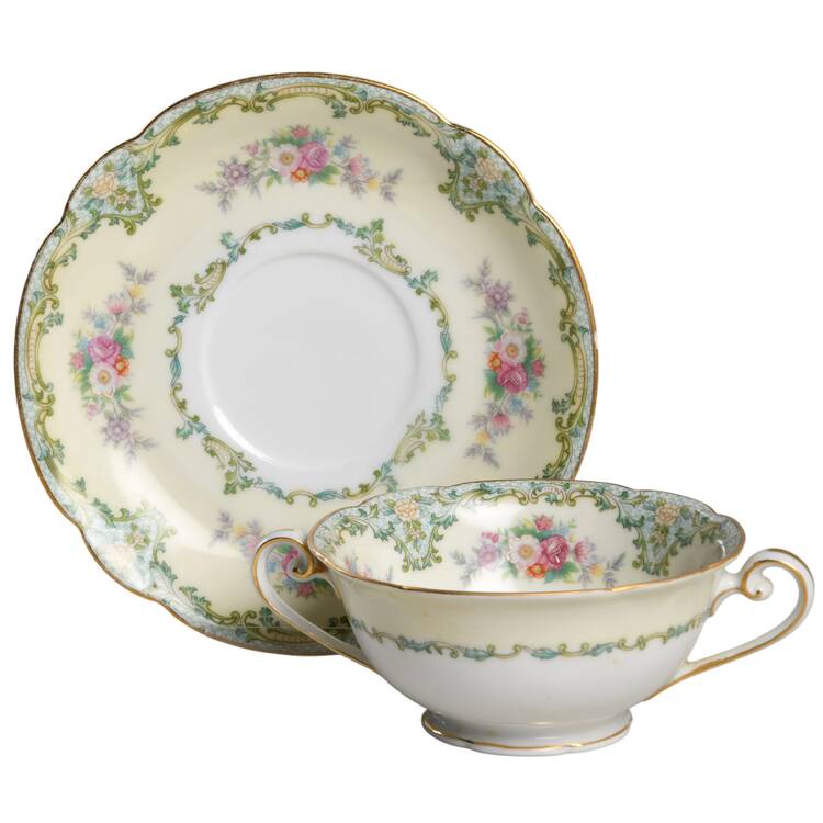 Luxoria Footed Cream Soup Bowl & Saucer Set
