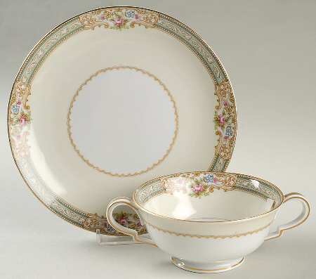 Lynbrook Footed Cream Soup & Dessert Plate/Saucer Set