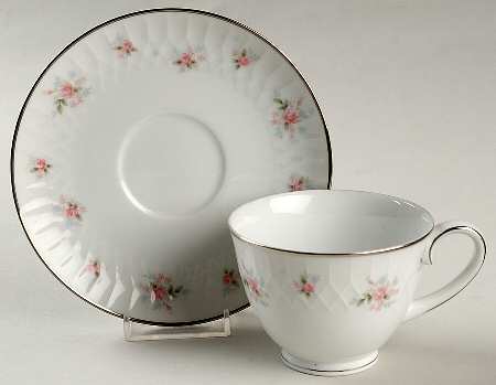 Mabel (Embossed) Footed Cup & Saucer Set
