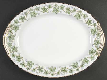 Madera (Gold Trim) 16" Oval Serving Platter