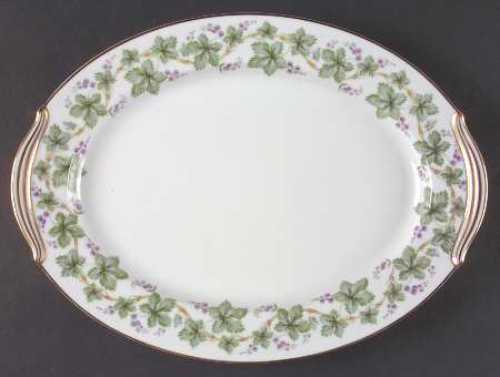 Madera (Gold Trim) 13" Oval Serving Platter