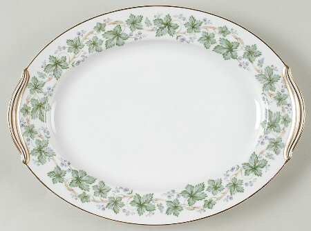 Madera (Gold Trim) 11" Oval Serving Platter