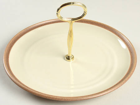 Madera Ivory Round Serving Plate with Center Handle (Dp) Hc