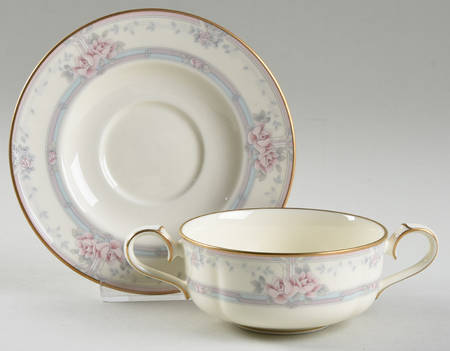 Magnificence Flat Cream Soup Bowl & Cup Saucer Set
