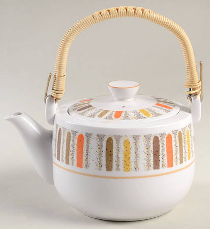 Mardi Gras Teapot & Lid with Removable Top Handle