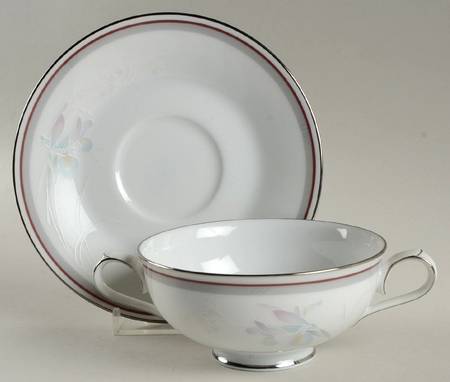 Malverne Footed Cream Soup Bowl & Cup Saucer Set by Noritake