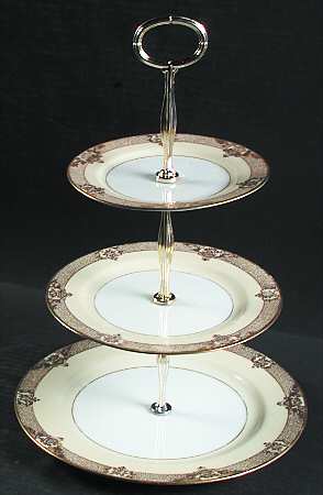 Marcisite 13 7/8"-14 1/4" 3-Tiered Serving Tray(DP,SP,BB) HC