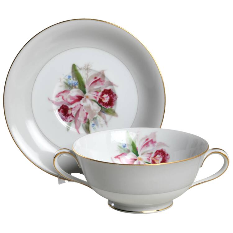 Margarita Footed Cream Soup Bowl & Saucer Set