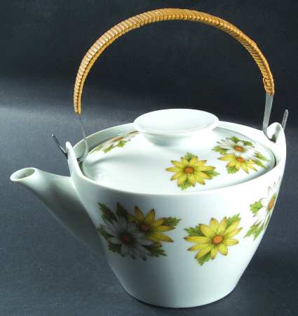 Marguerite Teapot & Lid with Removable Top Handle